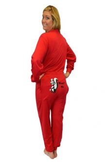 Red Unisex Union Suit With Funny Butt Flap "Wasn't Me" Skunk for Adults, XS–XXL